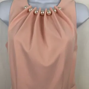 Harper Rose Lovely Peach Dresses With Pearls Along Neckline!