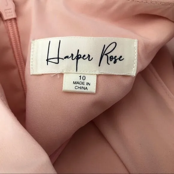 Harper Rose Lovely Peach Dresses With Pearls Along Neckline!