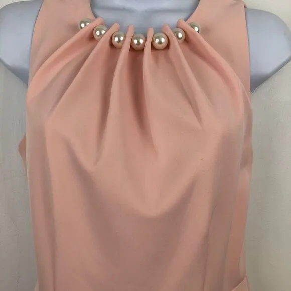 Harper Rose Lovely Peach Dresses With Pearls Along Neckline!