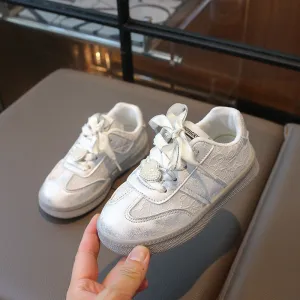 Heart Applique Embroidered Detailed Velcro Closure Sneakers - Grey