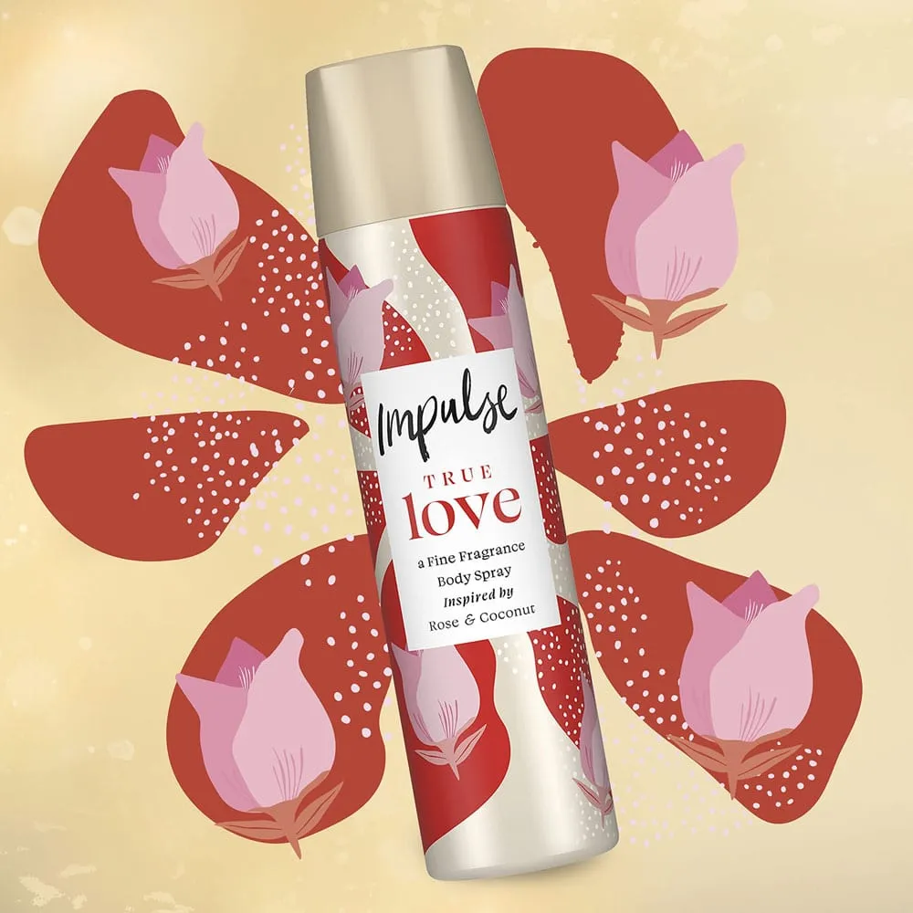 Impulse Body Spray True Love Inspired By Rose & Coconut 75ml