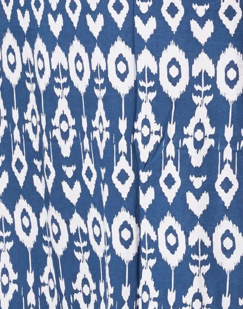 Indigo Ikat Print Duster Dress