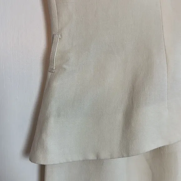 Jones New York Formal 72% silk , 28% linen cream maxi dress with button details