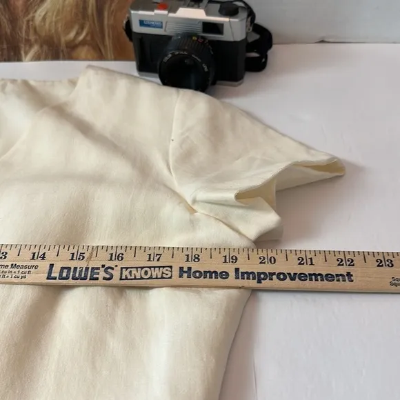 Jones New York Formal 72% silk , 28% linen cream maxi dress with button details