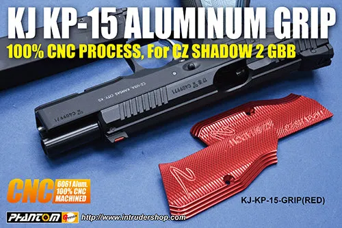 KJ Works Aluminum CNC Grip for KJ KP15 CZ SHADOW 2 (Red)