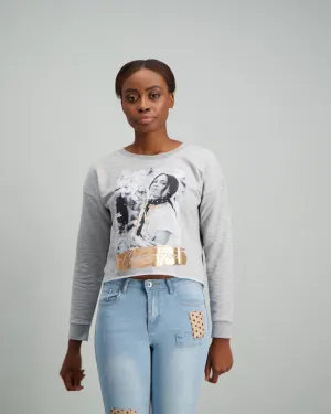 Ladies Crew Pullover - Grey Melange