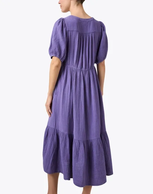 Lennox Purple Cotton Gauze Dress