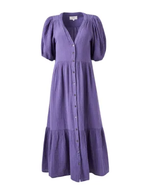 Lennox Purple Cotton Gauze Dress