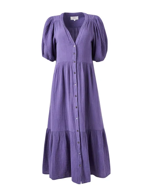 Lennox Purple Cotton Gauze Dress