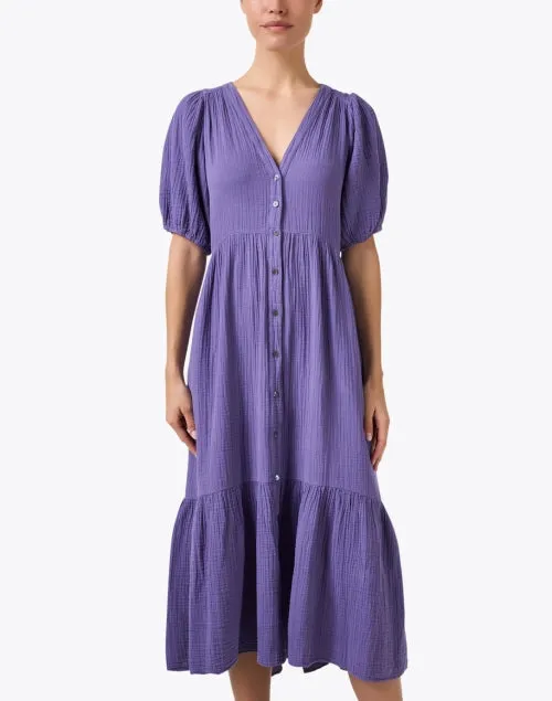 Lennox Purple Cotton Gauze Dress