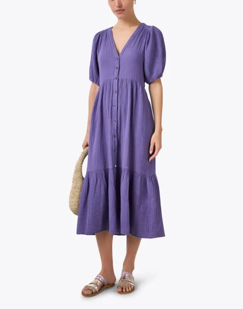 Lennox Purple Cotton Gauze Dress