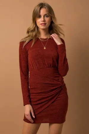 Long Sleeve Twist Wrap Dress - Final Sale