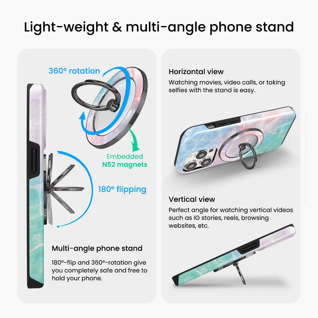 Magic Heaven - Black MagSafe Phone Grip and Ring Holder Stand