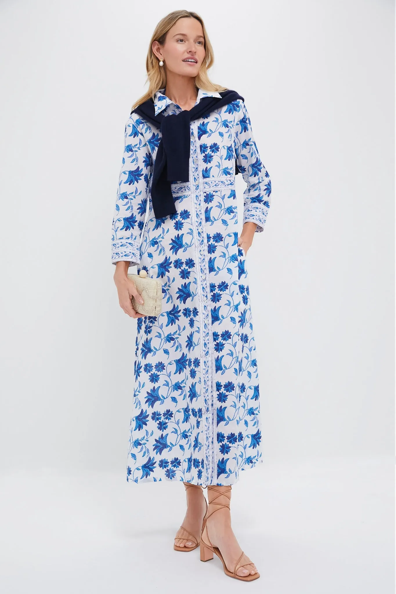 Marion Blue Shirt Maxi Dress