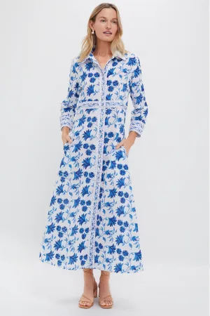 Marion Blue Shirt Maxi Dress