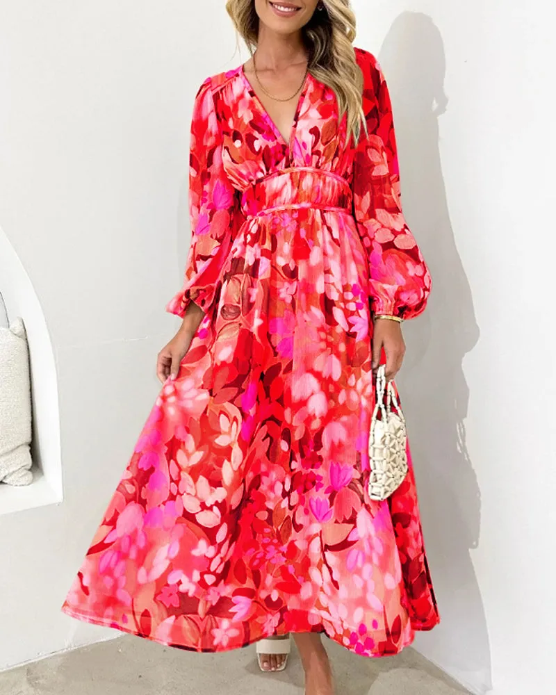 Maxi Dress – Soft Floral Print – Elegant Daywear