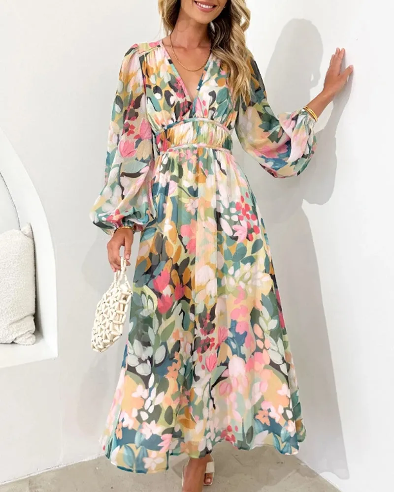 Maxi Dress – Soft Floral Print – Elegant Daywear