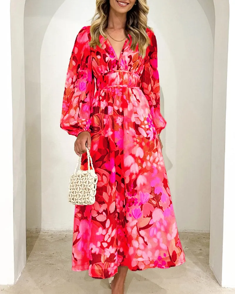 Maxi Dress – Soft Floral Print – Elegant Daywear