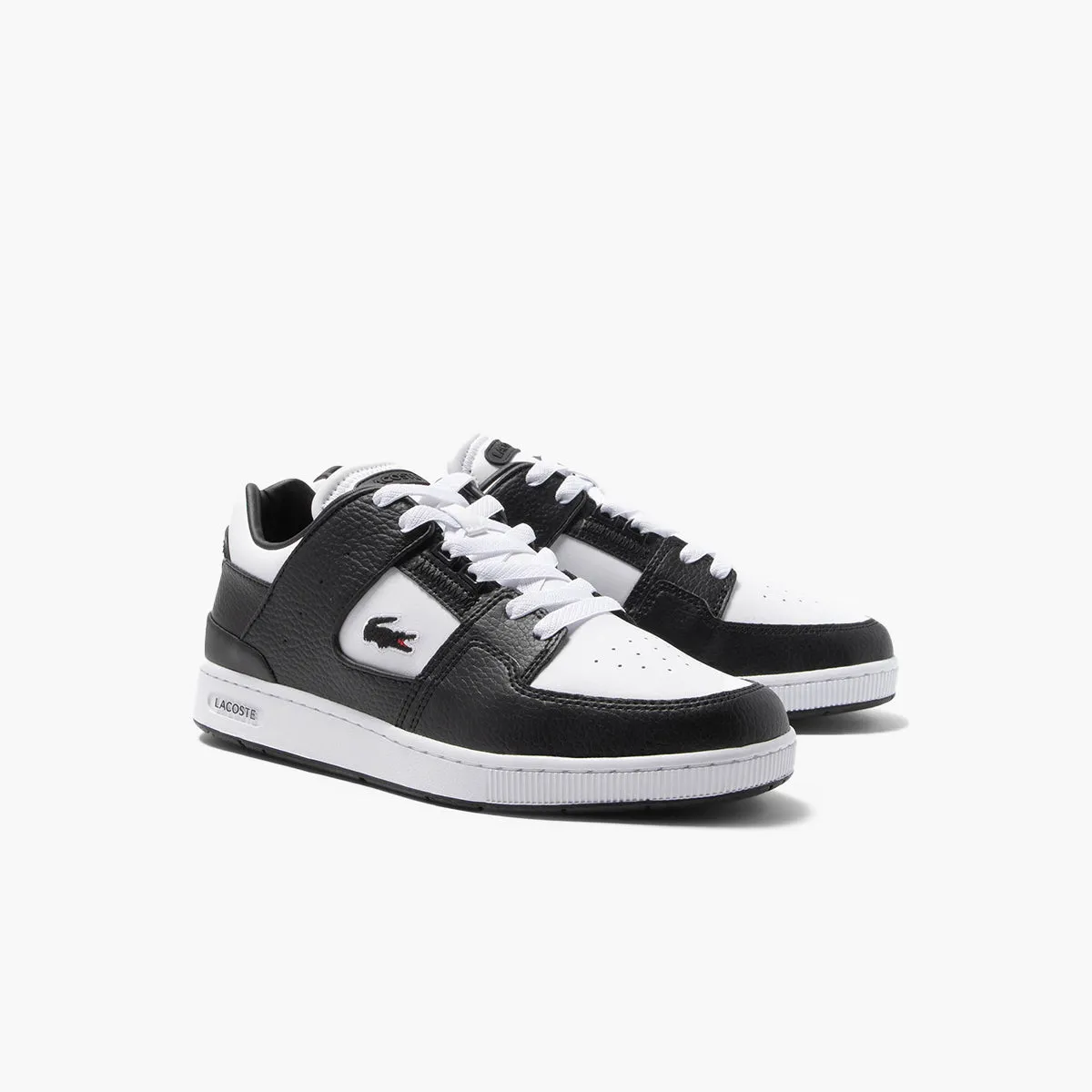 Men'S Lacoste Court Cage Leather Color Contrast Sneakers