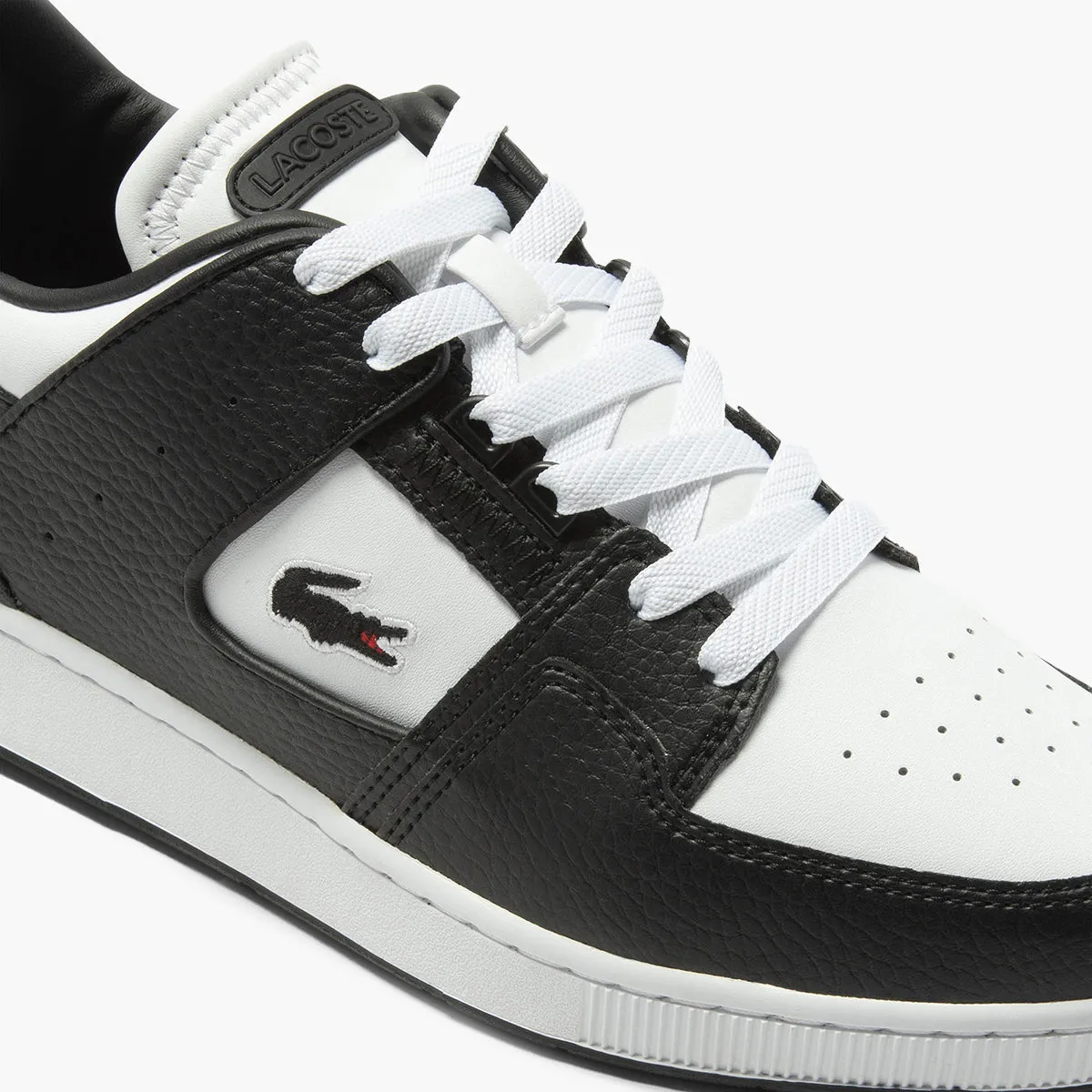 Men'S Lacoste Court Cage Leather Color Contrast Sneakers