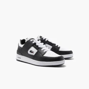 Men'S Lacoste Court Cage Leather Color Contrast Sneakers