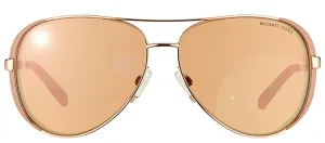 Michael Kors Chelsea MK 5004 1017R1 Aviator Metal Gold Sunglasses with Rose Gold Mirror Lens
