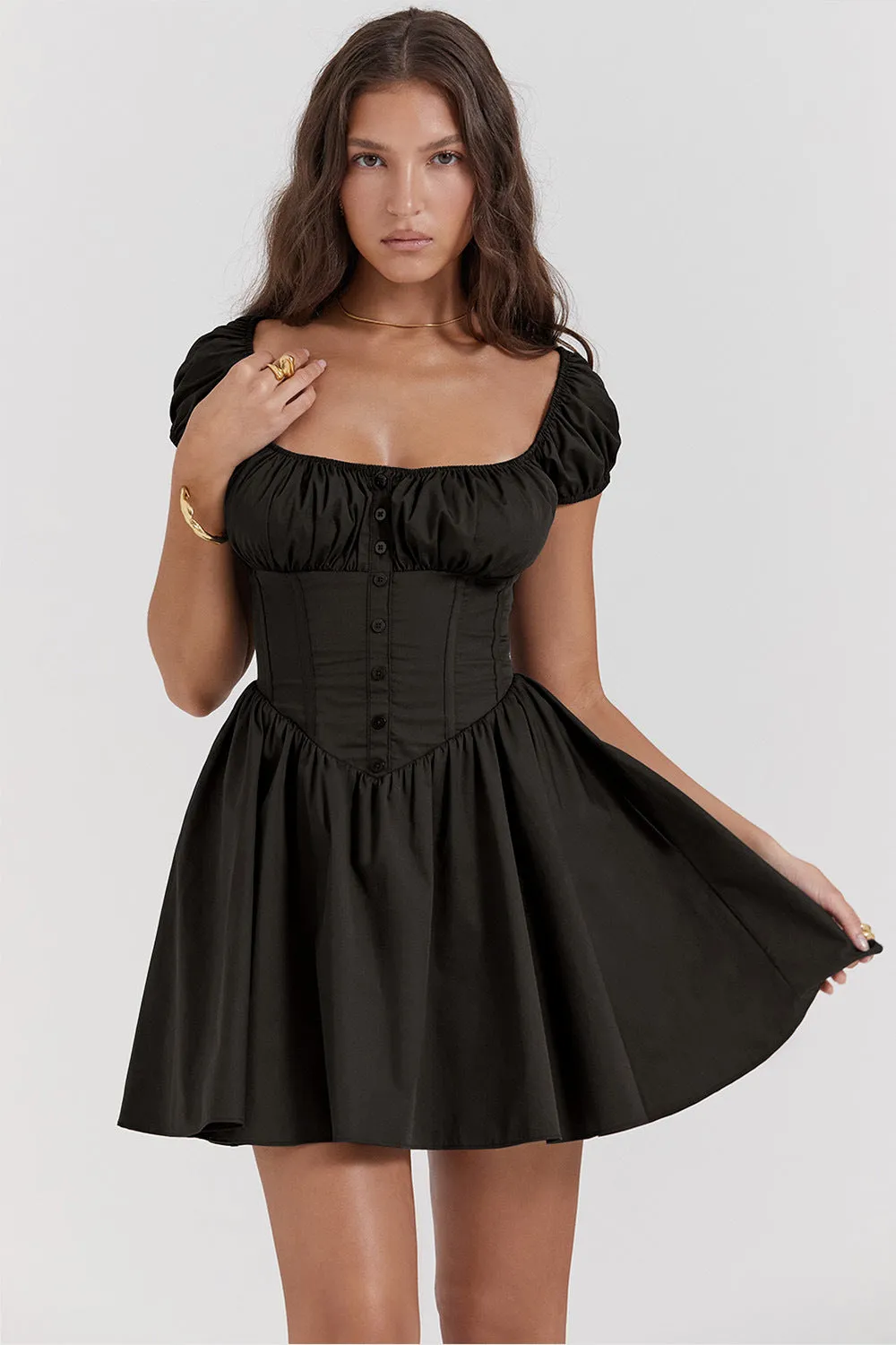 Mini Dress – Ruched Bodice – Feminine Day-to-Night Style
