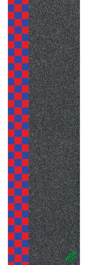 Mob Grip Tape 9in x 33in Checker Strip Blue/Red Sheet