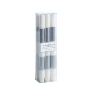 Modern & Festive Silver Formal Candles - Set of 6