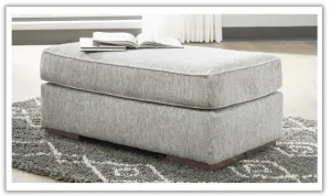 Modern Heritage Mercado Light Gray Fabric Ottoman