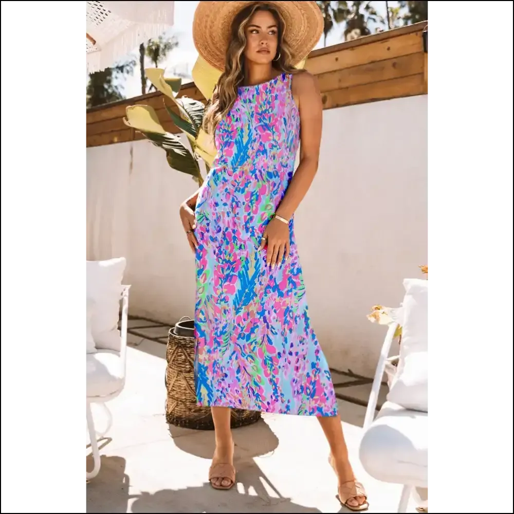 Needful Things: Purple Fluorescent Maxi Dress of Doom! 😈 Sleeveless Maxi Dress Perfection