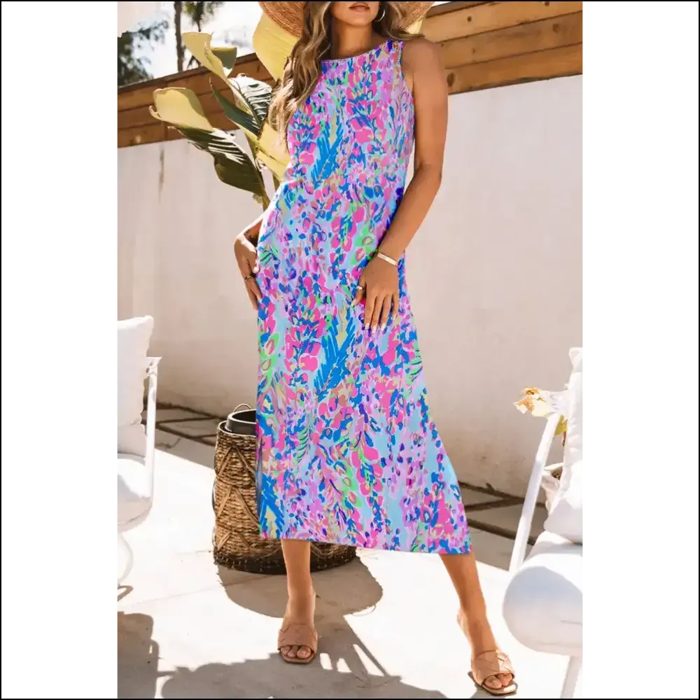 Needful Things: Purple Fluorescent Maxi Dress of Doom! 😈 Sleeveless Maxi Dress Perfection
