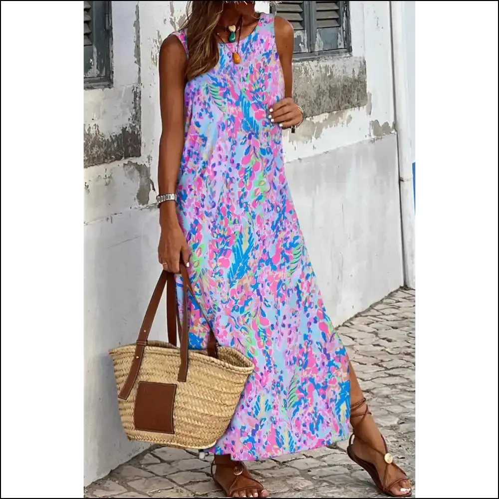 Needful Things: Purple Fluorescent Maxi Dress of Doom! 😈 Sleeveless Maxi Dress Perfection