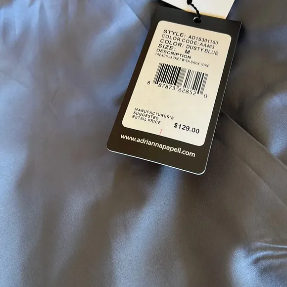 NWT  ADRIANNA PAPELL Drape Front Blazer Dusty Blue