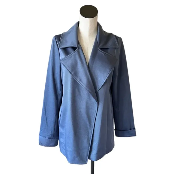 NWT  ADRIANNA PAPELL Drape Front Blazer Dusty Blue