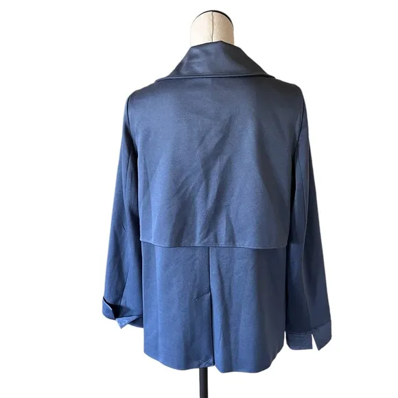 NWT  ADRIANNA PAPELL Drape Front Blazer Dusty Blue