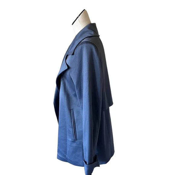 NWT  ADRIANNA PAPELL Drape Front Blazer Dusty Blue