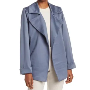 NWT  ADRIANNA PAPELL Drape Front Blazer Dusty Blue