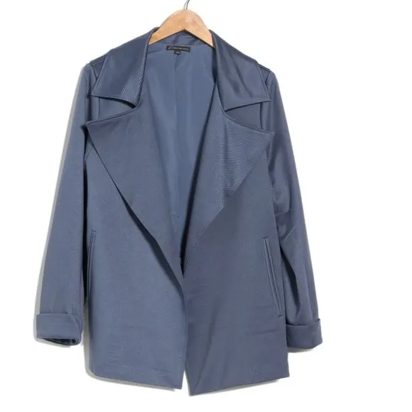 NWT  ADRIANNA PAPELL Drape Front Blazer Dusty Blue