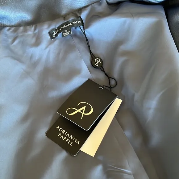 NWT  ADRIANNA PAPELL Drape Front Blazer Dusty Blue