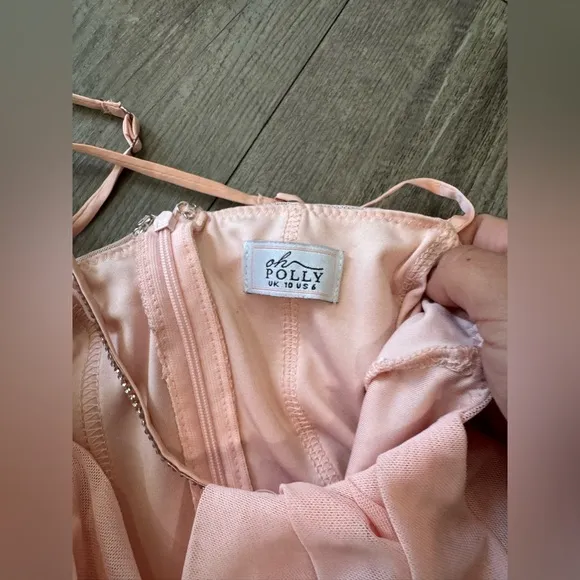 OH POLLY embellished strap Elegant Pink Women's dress 🤍