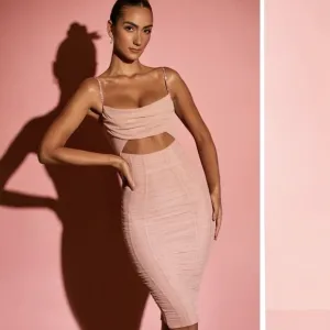 OH POLLY embellished strap Elegant Pink Women's dress 🤍