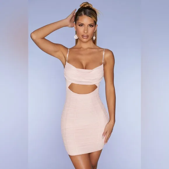 OH POLLY embellished strap Elegant Pink Women's dress 🤍