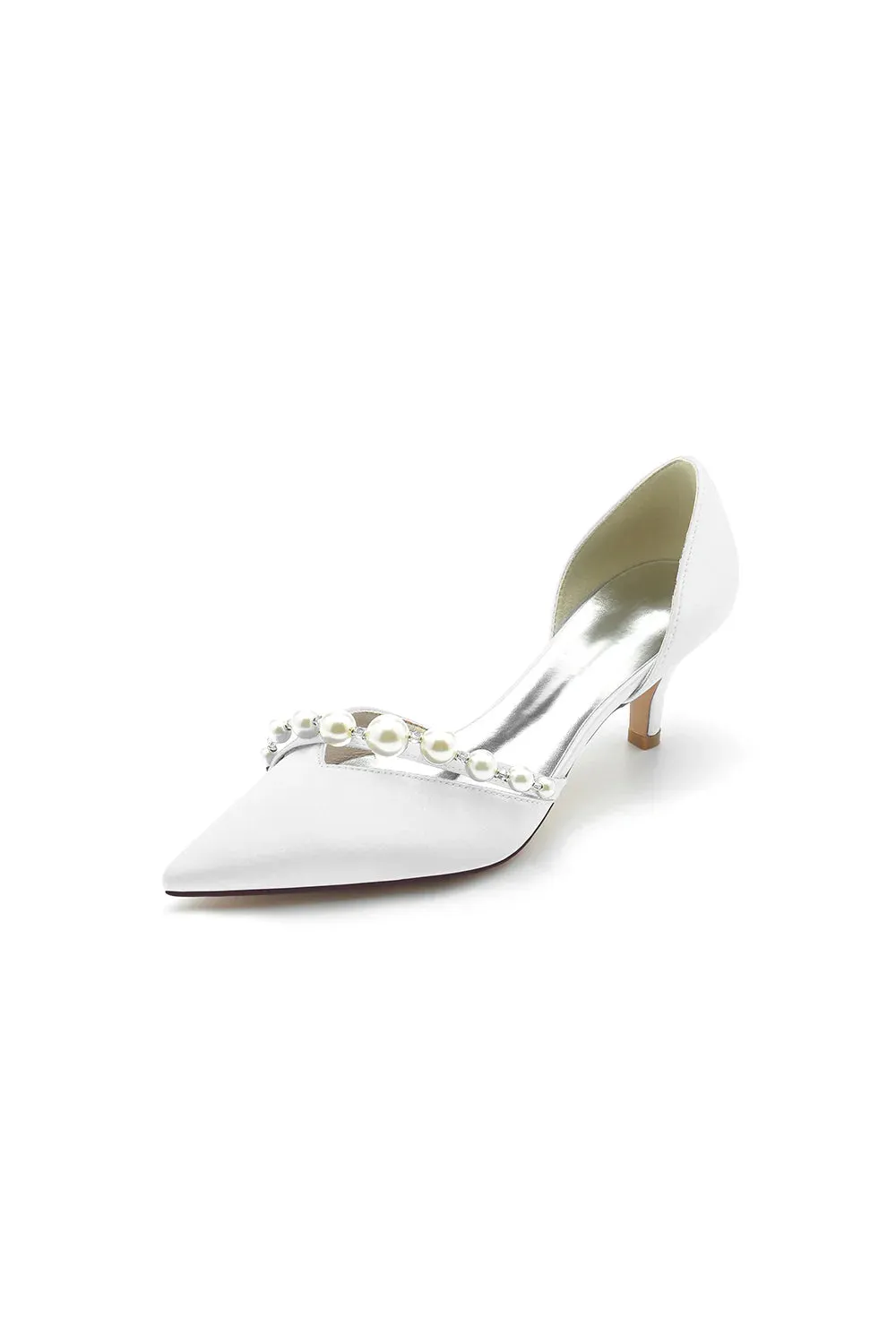 Pearl Pointed Toe Stiletto Heels