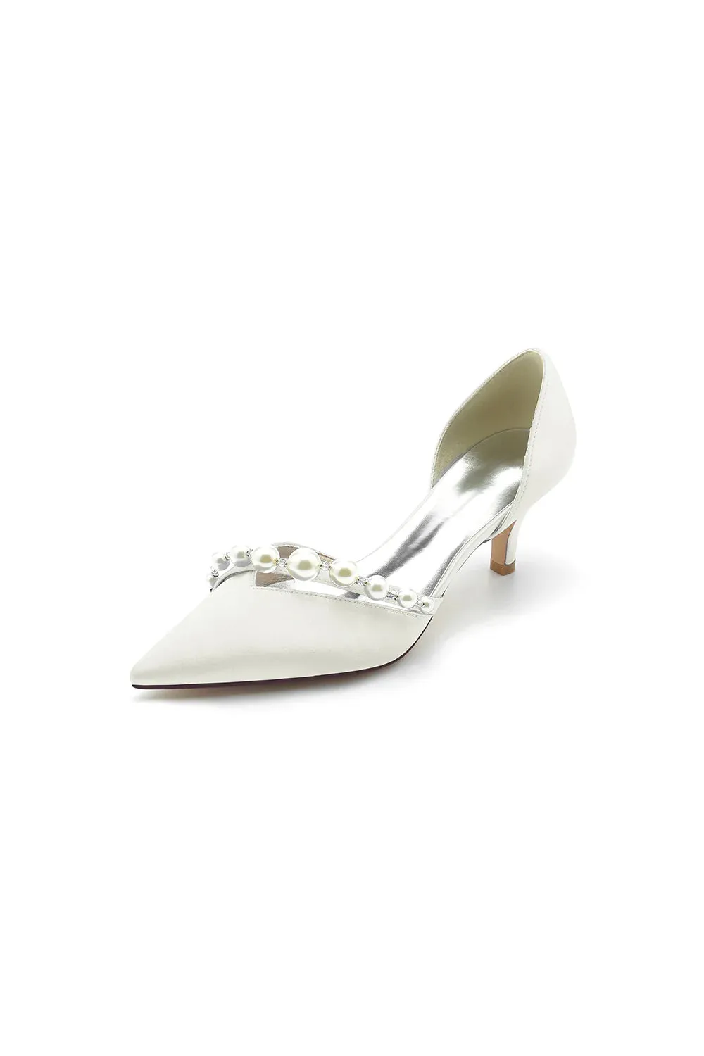 Pearl Pointed Toe Stiletto Heels