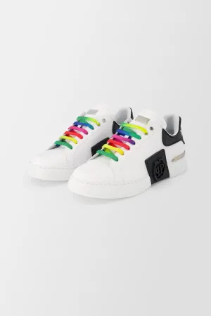 Philipp Plein White/Multicolor Phantom KICK$ Lo-Top Sneakers