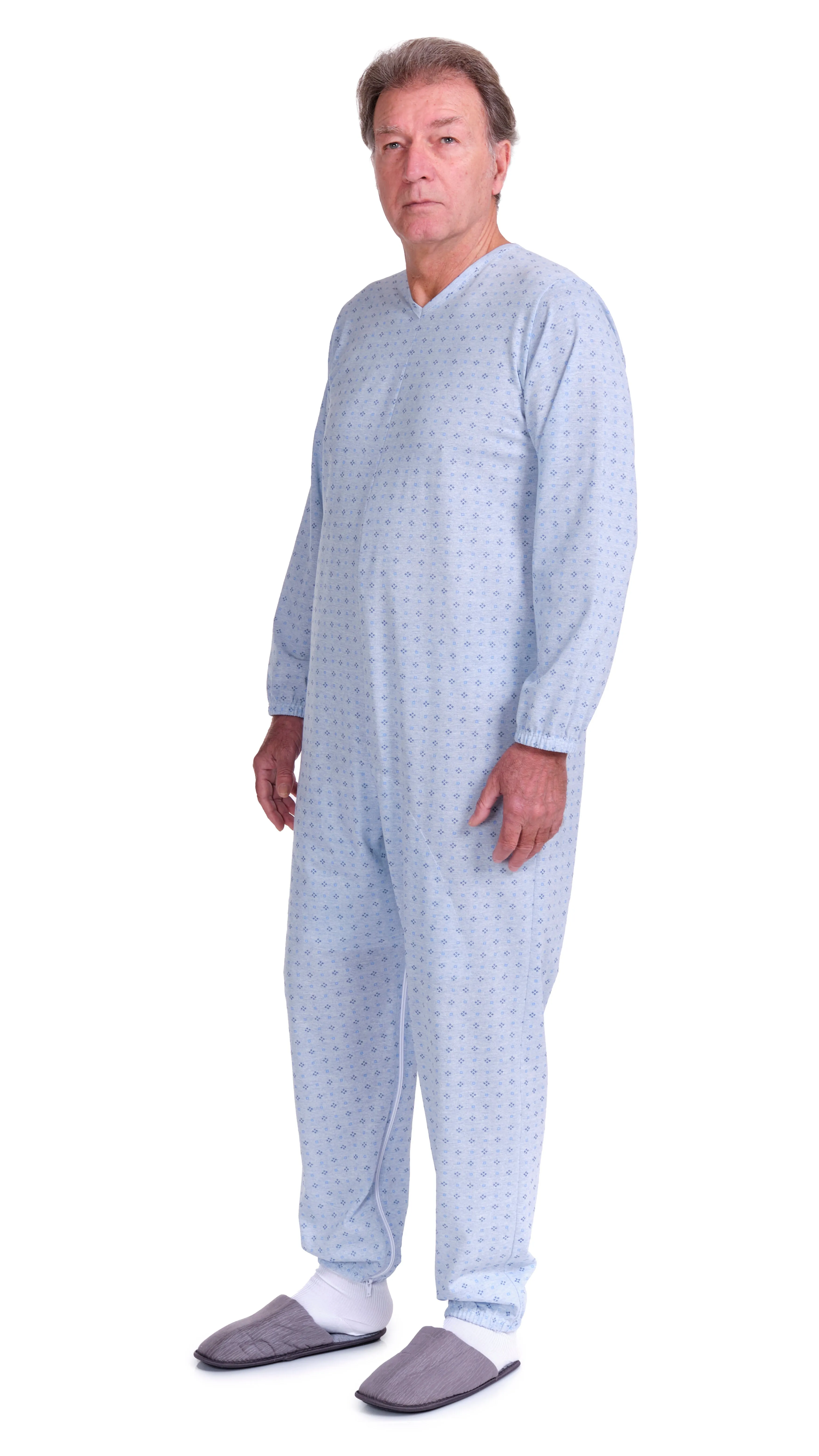 Pigiama Sanitario a manica lunga con 2 zip/cerniere posteriore e interno gamba misto cotone poliestere - 9008/2