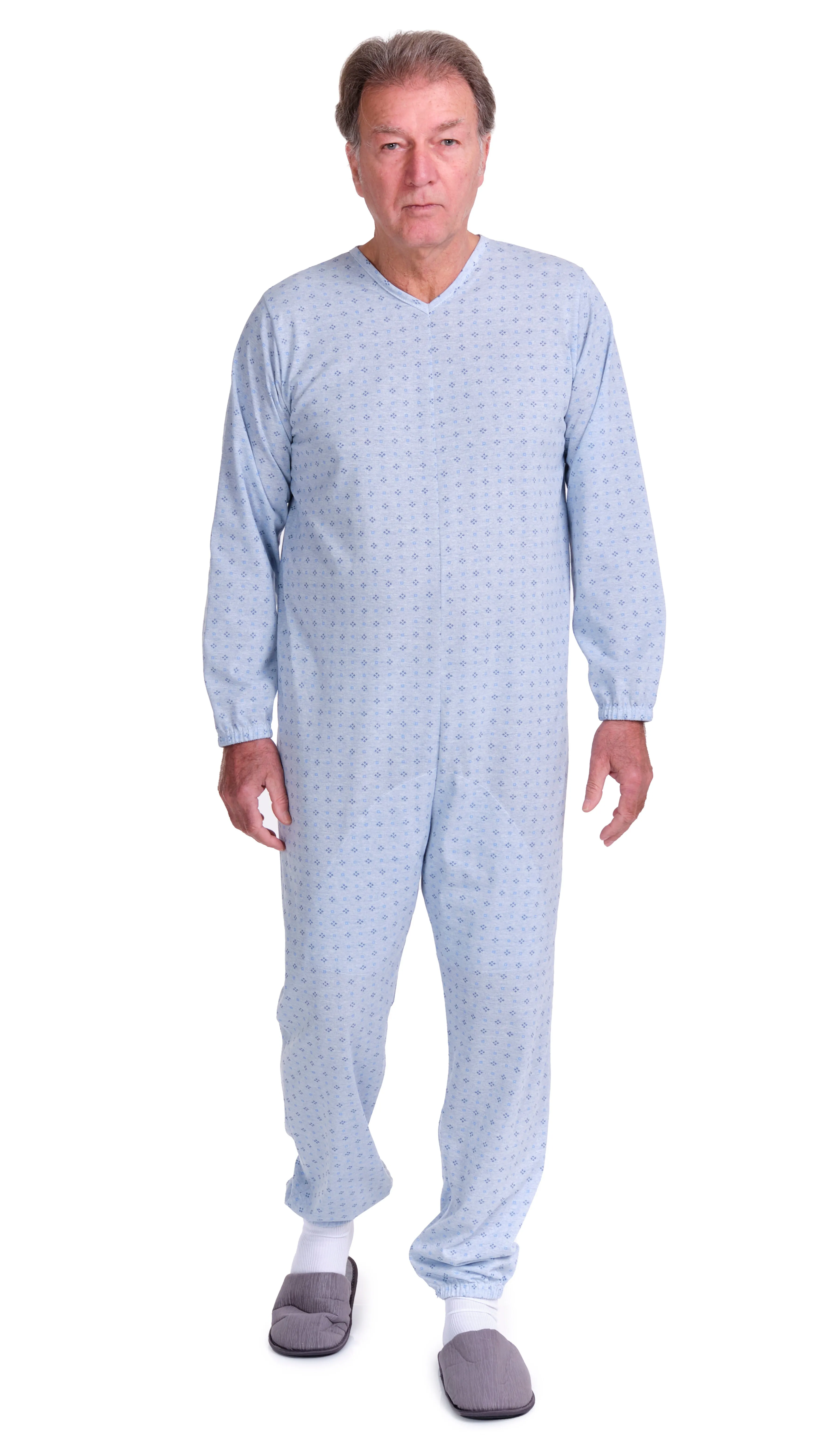 Pigiama Sanitario a manica lunga con 2 zip/cerniere posteriore e interno gamba misto cotone poliestere - 9008/2