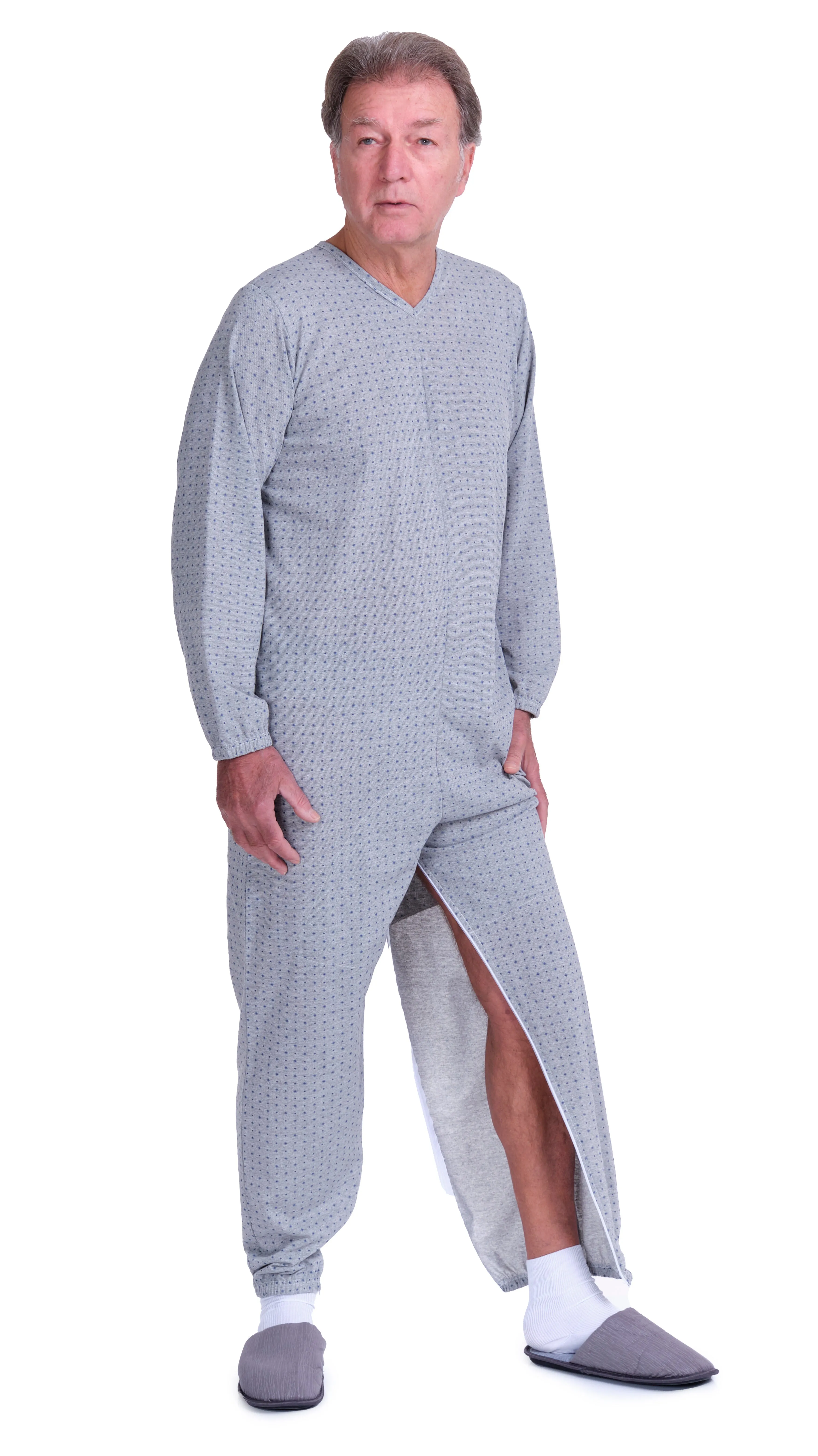 Pigiama Sanitario a manica lunga con 2 zip/cerniere posteriore e interno gamba misto cotone poliestere - 9008/2