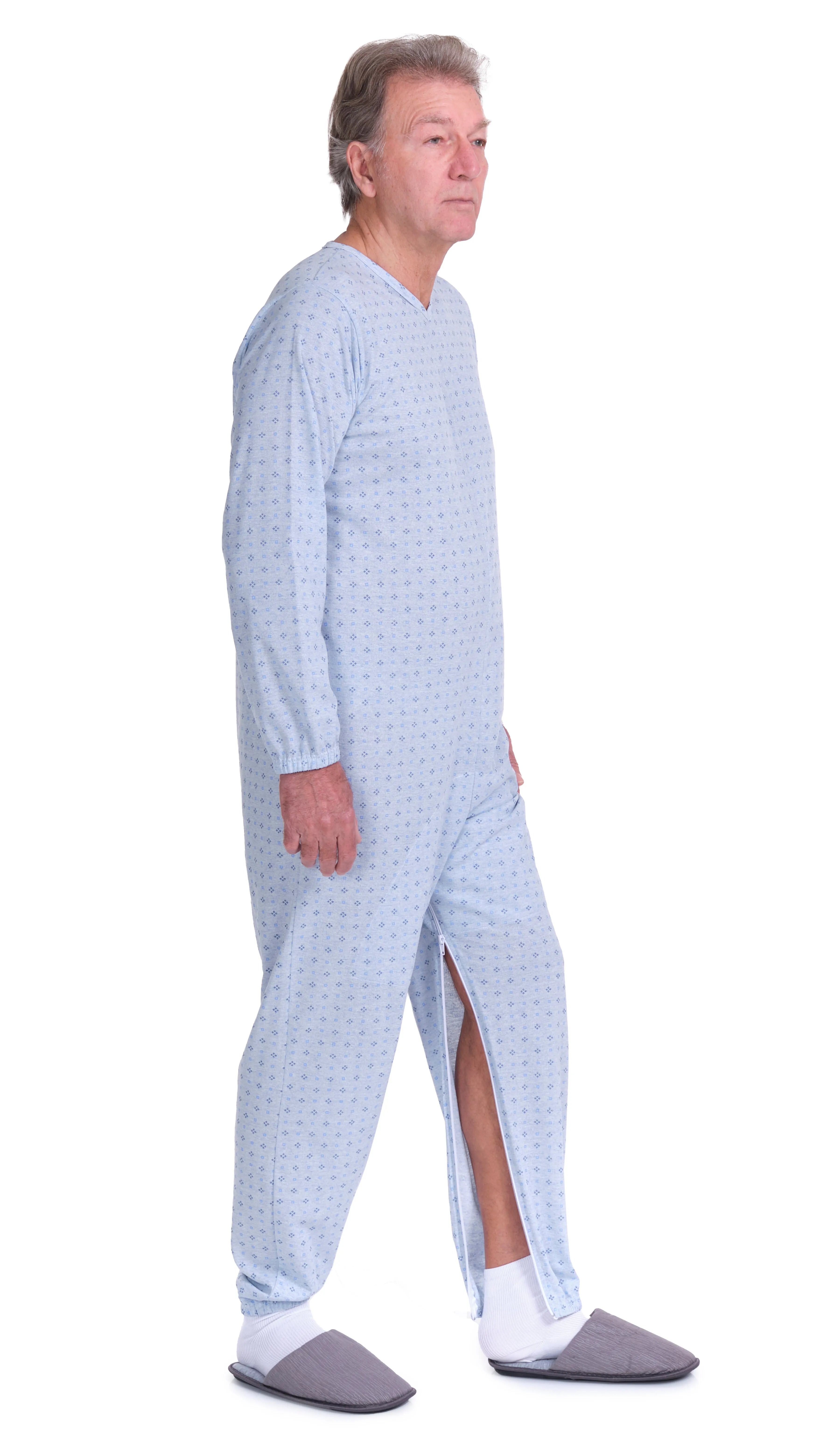 Pigiama Sanitario a manica lunga con 2 zip/cerniere posteriore e interno gamba misto cotone poliestere - 9008/2